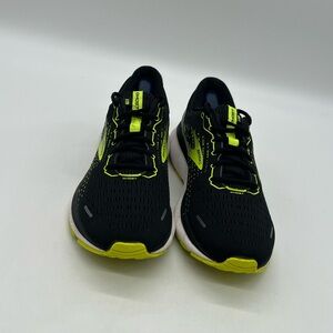 Brooks Ghost 13 Men's Size 9.5D Black Nightlife Yellow Running Shoes Sneakers.